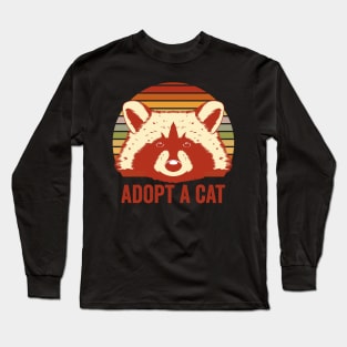 Adopt A Cat Cute Raccoon Long Sleeve T-Shirt